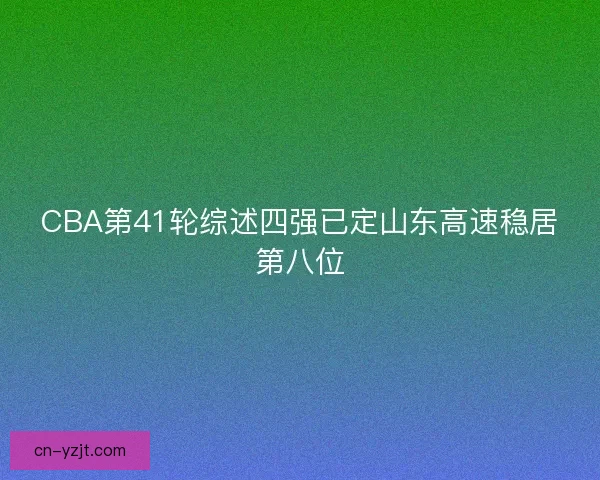 CBA第41轮综述四强已定山东高速稳居第八位 CBA第41轮综述四强已定山东高速稳居第八位