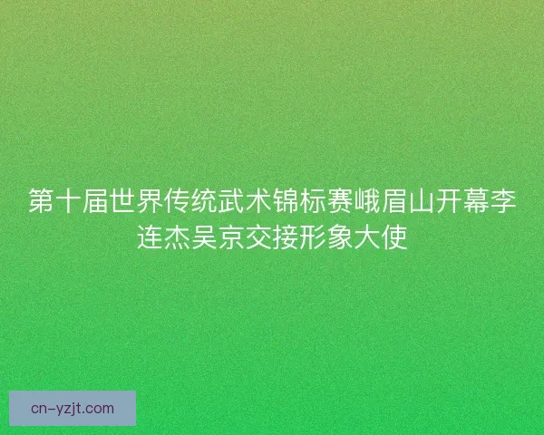 第十届世界传统武术锦标赛峨眉山开幕李连杰吴京交接形象大使
