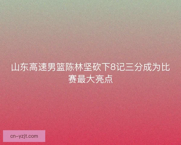 山东高速男篮陈林坚砍下8记三分成为比赛最大亮点